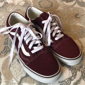 Vans in maroon color